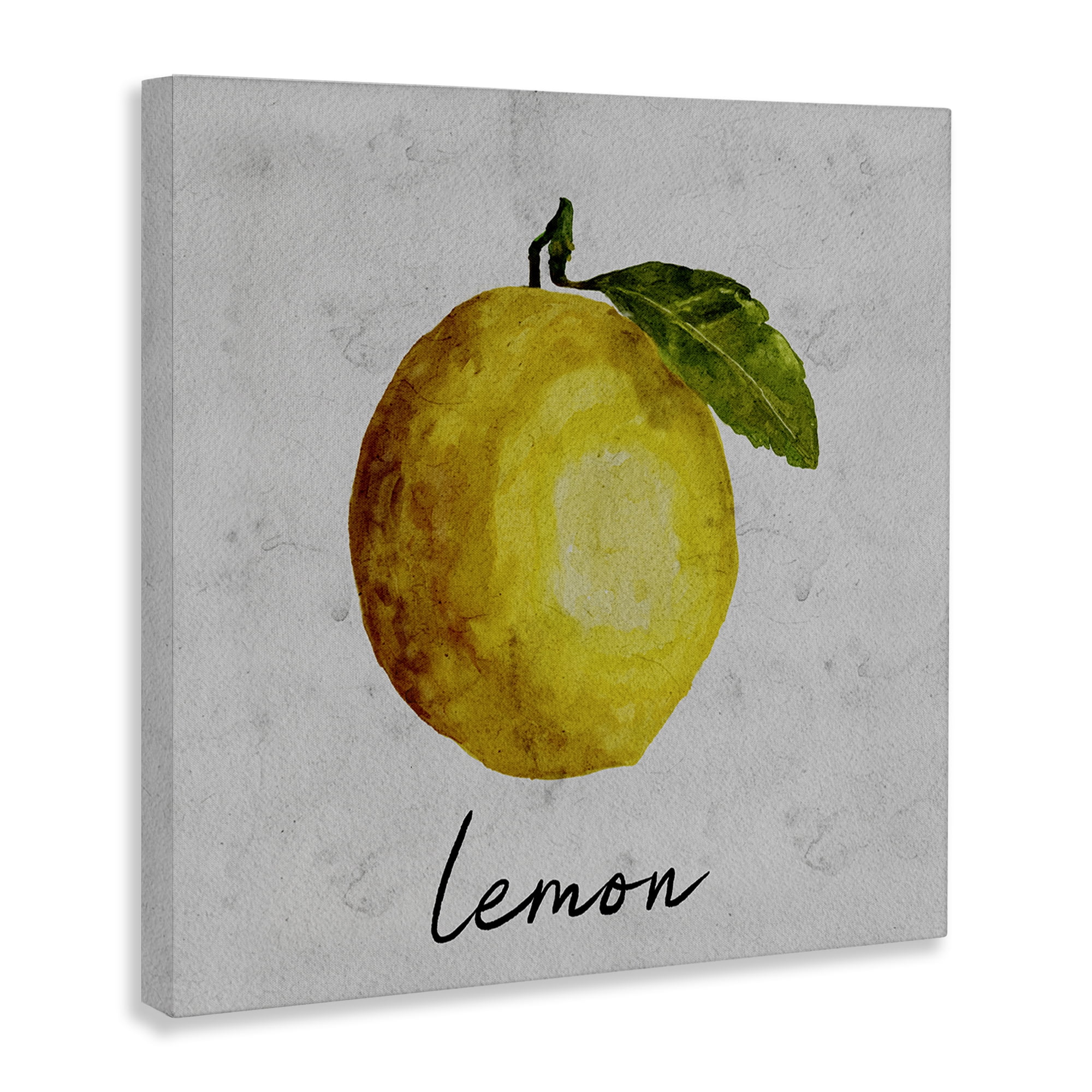 Stupell Industries Kitchen Lemon with Leaf Food & Beverage Painting Wrapped Canvas Art Print Wall Art, 36 x 36