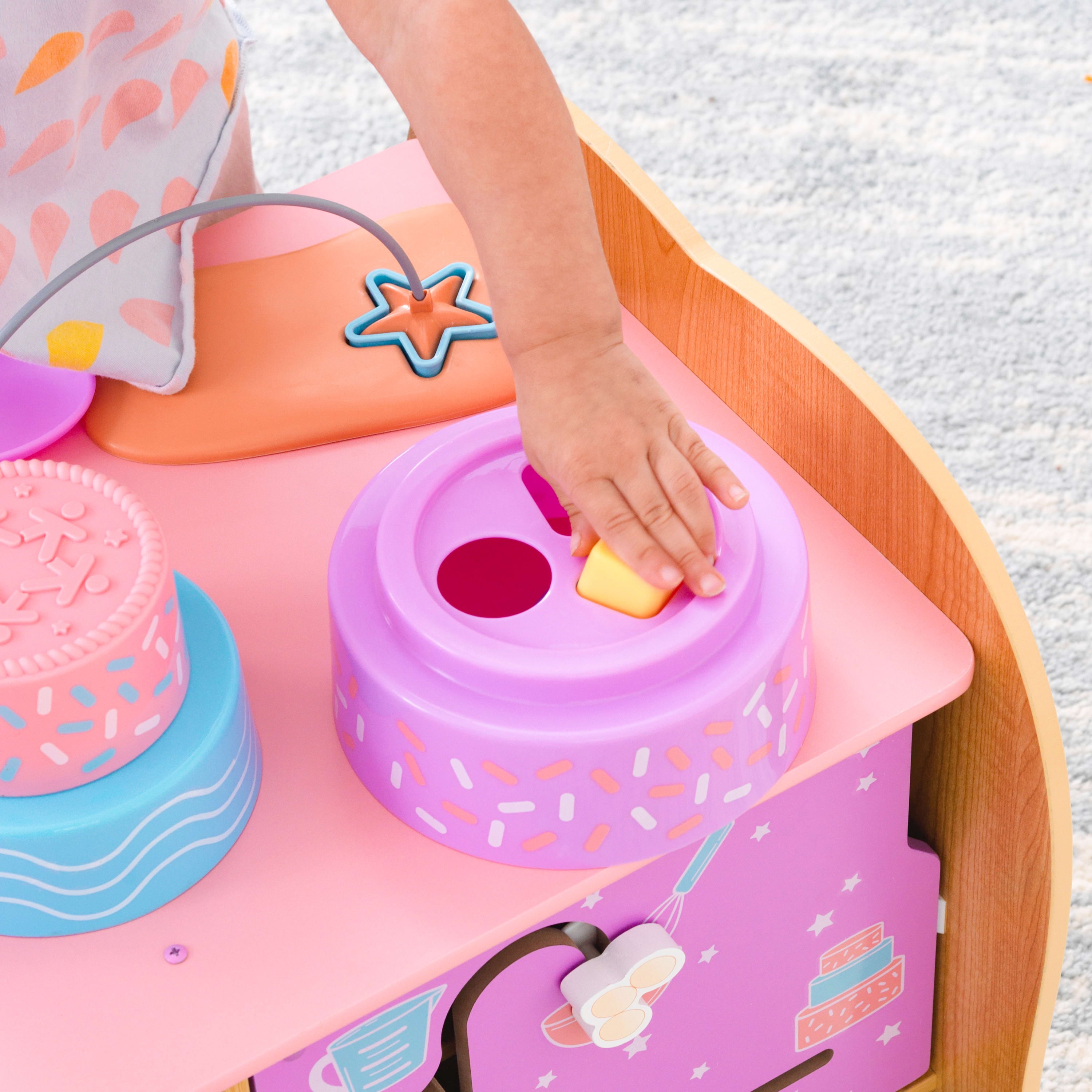 KidKraft Foody Friends: Baking Fun Unicorn Wooden Toddler Activity Set
