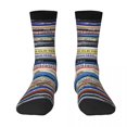 thumbnail image 5 of Calcetines vintage retro con forma de disco y espinas para hombre y mujer, calcetines largos hasta la rodilla para parejas, calcetines con personalidad estilo hip hop y skate, 5 of 5