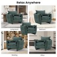 thumbnail image 5 of GNIXUU Chenille Oversized Accent Armchair, 35.8 " Wide Comfy Upholstered Reading Armchairs with Removable Pillows & Side Pockets, Modern Lounge Chairs for Small Living Room, Bedroom, Office,Green, 5 of 7