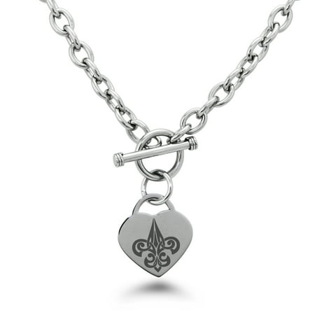 - Stainless Steel Tribal Fleur De Lis Heart Charm Bracelet, Necklace, or Set
