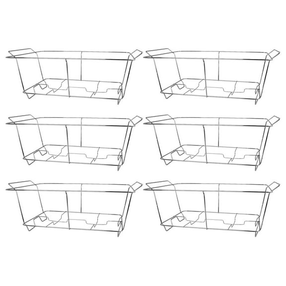 6 Pack Chafing Wire Rack Buffet Stand Chrome Frame for Events, Parties, Wedding, & Birthday Party Catering, Full Size Chafing Stand for Dish Serving Trays, Food Warmer Catering Supplies