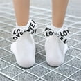 thumbnail image 2 of JeashCHAT Fashion Women Cotton Bow Love Letter Long Socks, 2 of 2