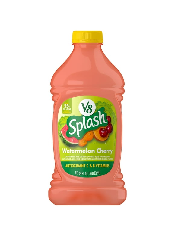 V8 Splash Watermelon Cherry Juice Beverage, 64 fl oz Bottle