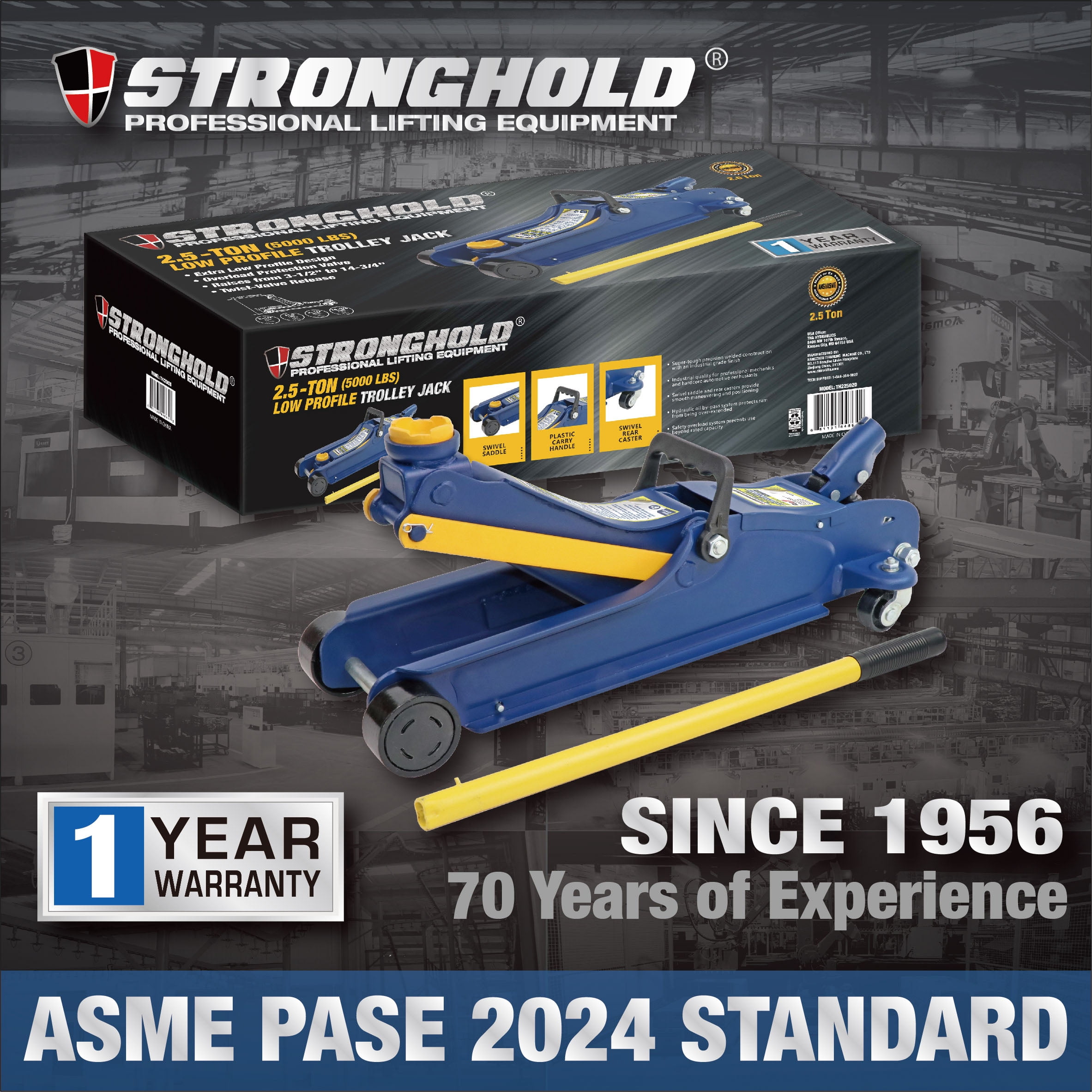 STRONGHOLD 2.5 Ton(5000LBS) Hydraulic Low Profile Trolley Jack-TH22502D