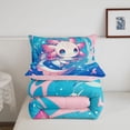 thumbnail image 5 of Manfei 3D Print Axolotl Full Size Comforter Sets,Animals Pattern Bedding Comforter Set,Pink Reversible,3pcs,1 Comforter and 2 Pillowcases, 5 of 7