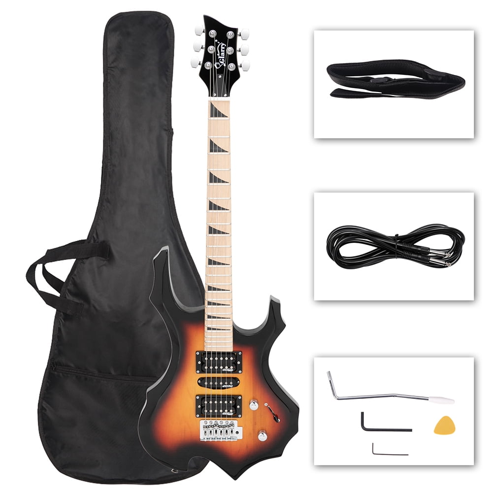 Lowestbest Glarry Flame II Upgrade Electric Guitar, With Updated Version Pickup, Canadian Maple Fingerboards, Bone Nut Sunset Color Lowestbest Glarry Flame II Upgrade Electric Guitar, With Updated Version Pickup, Canadian Maple Fingerboards, Bone Nut Sunset Color