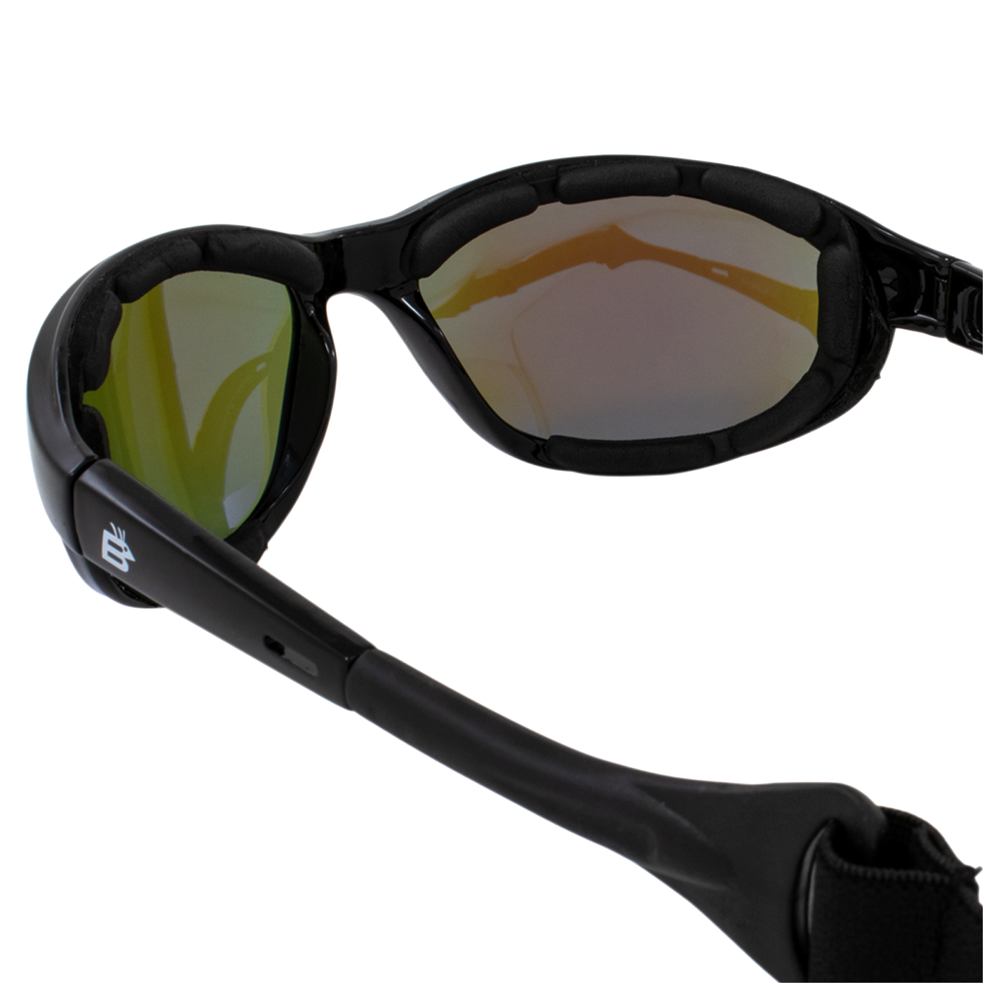 Birdz Eyewear Sail Padded Jetski Sunglasses Goggles Polarized Sports Watersports Boating Fishing for Men or Women Black Frame w/Blue Mirror Lens - image 5 of 6