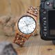 thumbnail image 4 of Mirar Reloj de madera para hombre con correa de madera y metal Reloj de pulsera de cuarzo Cronógrafo Visualización de fecha 1 1, 4 of 5