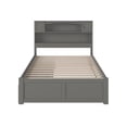 thumbnail image 2 of AFI Newport Full Solid Wood Platform Bed with Footboard & 2 Storage Drawers in Grey, 2 of 8