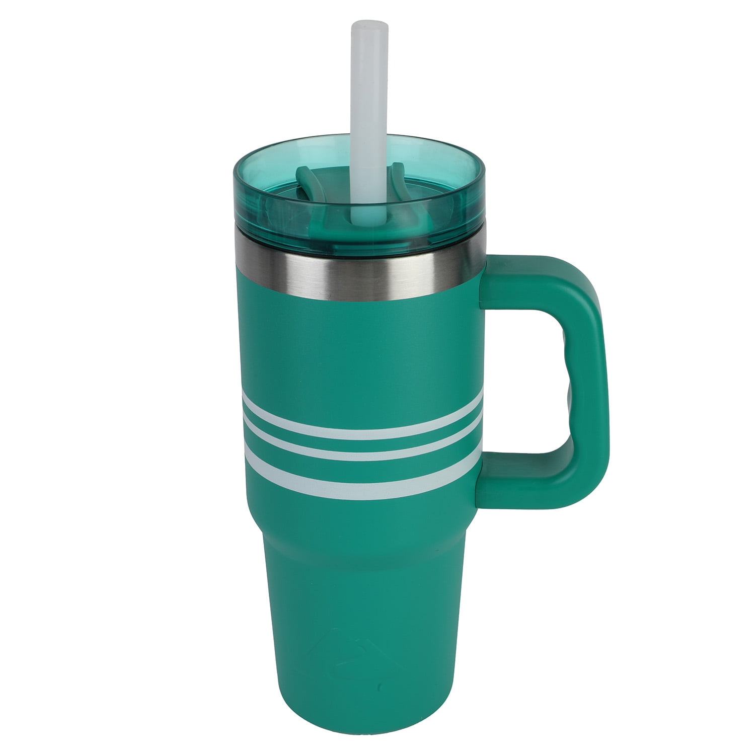 Ozark Trail 18 oz Tumbler with Handle, Stripe Serrano Pepper