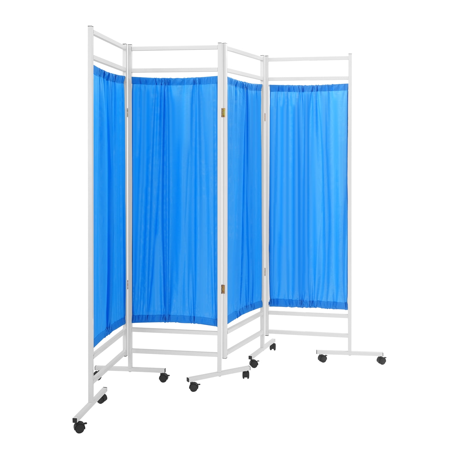 4-Panel Medical Room Divider, Medical Privacy Screen, Portable and Foldable Medical Room Divider Blue