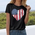 thumbnail image 2 of KPOPLK Womens USA Oversized T-Shirts Summer Round Neck Short Sleeve Shirts Cute Print Graphic Tees(Black,XL), 2 of 6