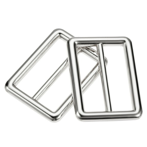 32mm Metal Slide Buckle Zinc Alloy Electroplated Silver Tone 4 Pack