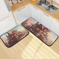SKYSONIC Fairy House Kitchen Mat 2 Pcs Set, Low Pile Kitchen Rugs