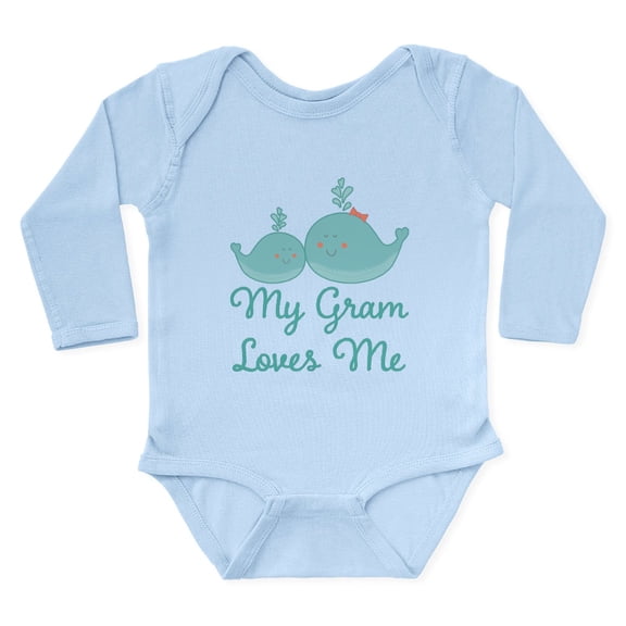 CafePress - My Gram Loves Me Long Sleeve Infant Bodysuit - Long Sleeve Cotton Baby Bodysuit
