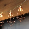 thumbnail image 4 of Copper Geometric LED Fairy Lights - Powered | LEDs Warm White | Rose Gold Pyramid Shape, 4 of 7