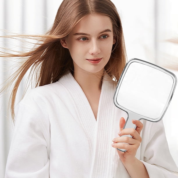 Miroir de Maquillage avec Poignée, Miroir de Poche de Voyage Double Face Miroir cosmétique pivotant à 270°, Miroir de Maquillage Pliable Miroir sur Pied, Miroir Rasage, Miroir Salle de Bain (argent Miroir de Maquillage avec Poignée, Miroir de Poche de Voyage Double Face Miroir cosmétique pivotant à 270°, Miroir de Maquillage Pliable Miroir sur Pied, Miroir Rasage, Miroir Salle de Bain (argent