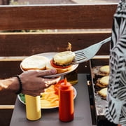 Megamaster Stainless Steel Grill Spatula, BBQ Tool with Red & Black Rubber Handle, Heavy-Duty Grilling Accessory for Outdoor Cooking - 530-0104P
