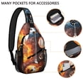 thumbnail image 3 of Astronaut Nebula Sling Backpack, Celestial Star Constellation Design, Rocket and Alien Themed Crossbody Bag for Space Geeks, 3 of 6