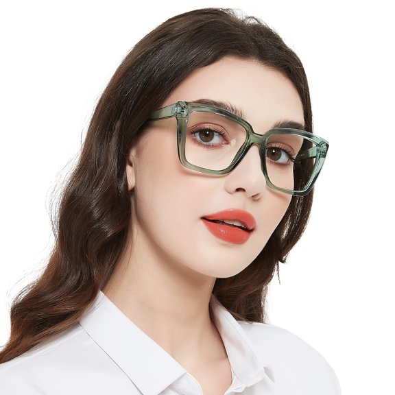 MARE AZZURO Oversized Reading Glasses 3.00 Women Fashion Large Readers 100 125 150 175 200 225 250 275 300 350 400 500 600 (Green, 3.0)