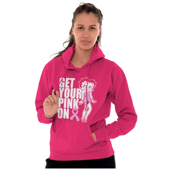 Betty Breast Cancer Get Your Pink On Women Plus Size Graphic Pullover Hoodie Brisco Brands 2X