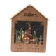 thumbnail image 2 of Casa de pueblo navideña Escena de pueblo navideño Regalo de cumpleaños de madera Iluminado Color madera, 2 of 9