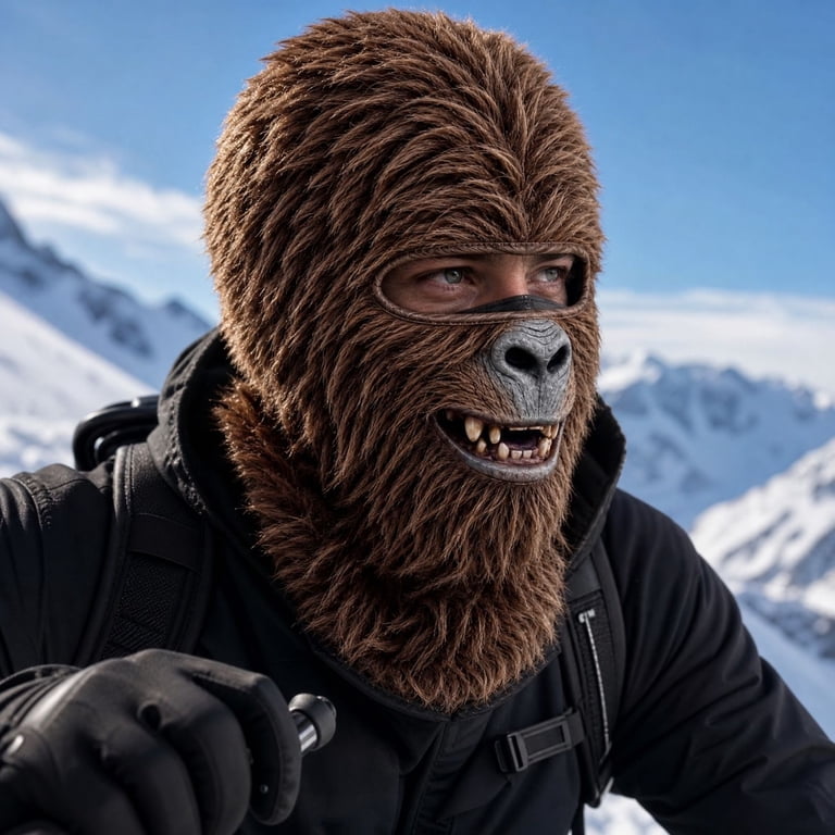 Unisex Ski Mask,Funny Yeti Bigfoot 3D Furry Animal Print Balaclava ...