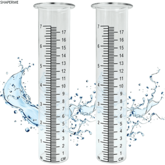 2 pcs 7" Plastic Rain Gauge Replacement Tube, 8.25 x 2.25 x 1.75 inches Cold Resistance Crack Resistance for Outdoor Yard Garden Home