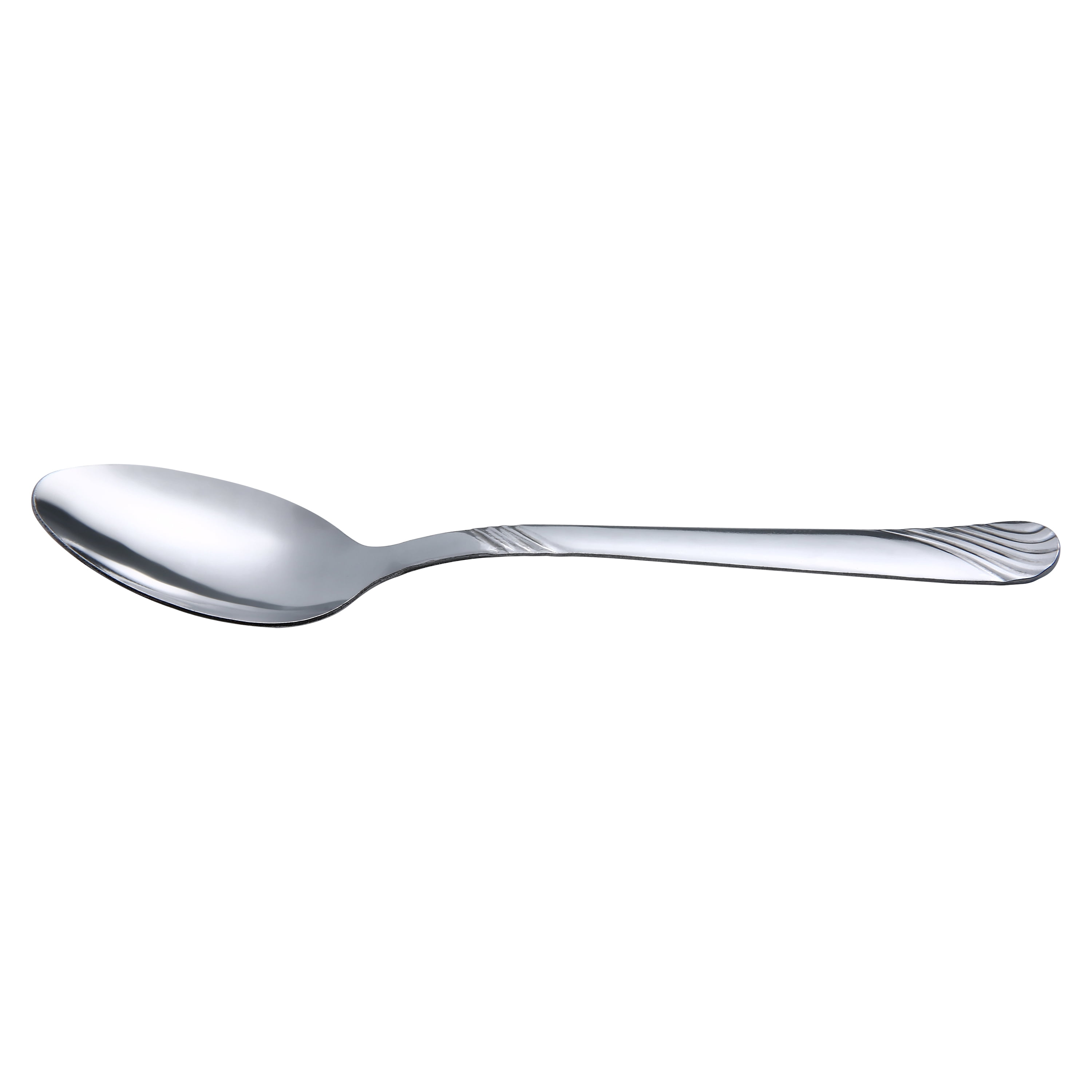 Mainstays Teaspoons Swirl Stainless Steel, Adult, 4 Piece Set, Silver