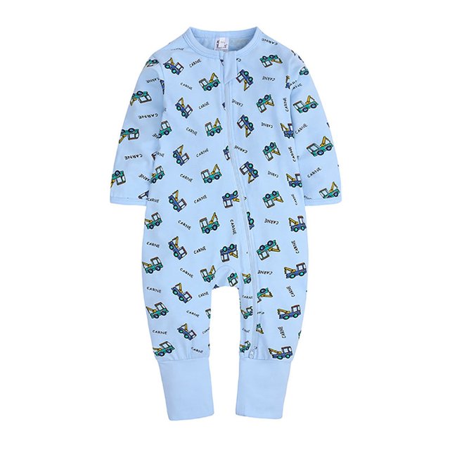 Baby Jumpsuit Footless Zipper Simple Infant Romper Long Sleeve Bodysuit for Baby