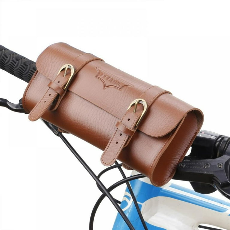 Handcrafted Leather Waterproof Retro Bicycle Front Bag Cycling Rear Storage Pouch Bike Saddle Bag for Storing Purse Keys Walmart