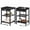 Black, variant on edx 3-Tier Nightstand with Charging Station, Adjustable Height Bedside Table with Storage Shelf, for Bedroom & Living Room, Easy Assembly, 55 LBS Capacity, Rustic Wood