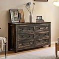 thumbnail image 6 of Merluxy 6 Drawers Dresser for Bedroom, Farmhouse Wood Chest of Drawers for Adult, Dark Oak, 6 of 9