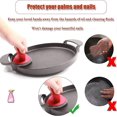 thumbnail image 4 of Cast Iron Scrubber Household Cleaning Brush with Handle Red, 4 of 5