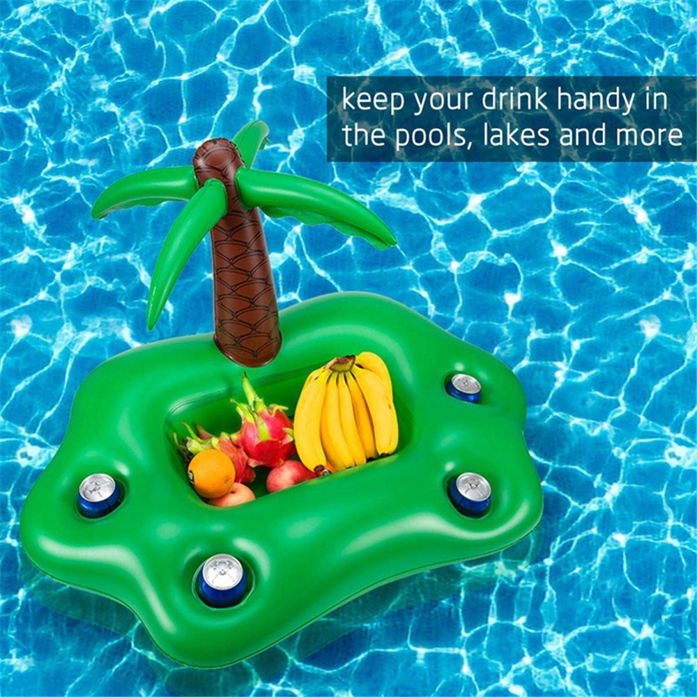 Inflatable Pool Float Drink Holder Beverage Salad Fruit Serving Bar Floating Cup Bottle Holder