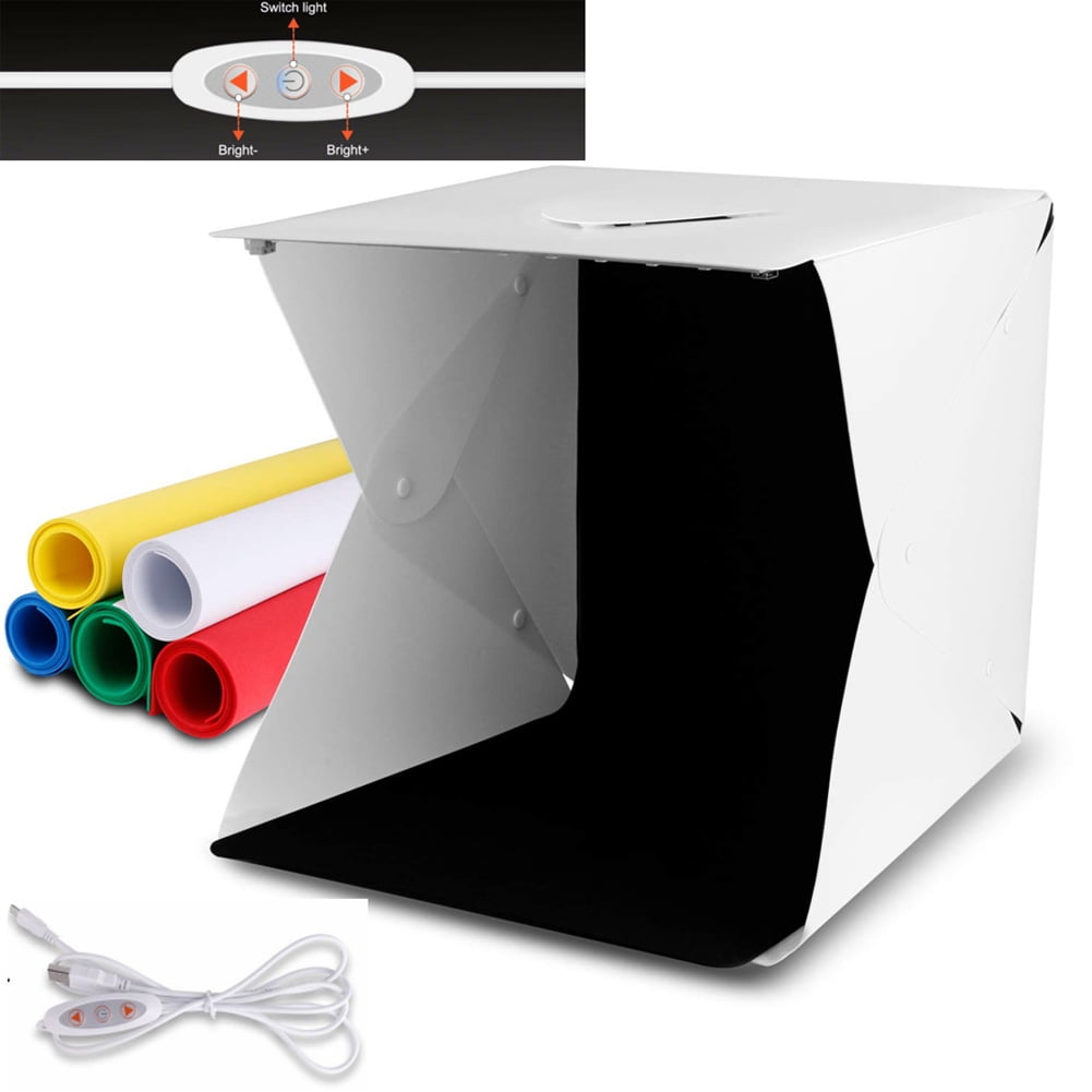 Mini photography studio with Folding portable including LED Ligtht// USB cable White /& Black background