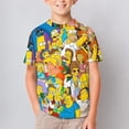 thumbnail image 2 of Simpsons Kid Shirts Unisex Casual Tops 3D Print Graphic Tees Short Sleeve T Shirts for Boys Girls 120CM, 2 of 8