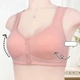thumbnail image 3 of 2Pcs Women's Front Closure Bra Convenient Snap Sleep Bra Comfortable Easy Close Sports Bras With Padded For Middle Aged, 3 of 5