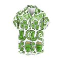 thumbnail image 4 of Camisas casuales Camisa de playa con trébol verde de la suerte Blusas hawaianas de moda para hombres Ropa personalizada de talla grande Camisetas de manga corta para hombre, 4 of 5