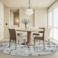 thumbnail image 5 of SIXHOME Modern Abstract Round Rugs for Living Room Washable Rugs 5Ft Circle Soft Neutral Carpet Rug for Bedroom Dining Room Office Aesthetic Home Decor Navy Blue, 5 of 5