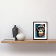 thumbnail image 2 of Chimpanzee Acrylic Painting Vibrant Psychedelic Pattern Portrait Modern Artwork Framed Wall Art Print 9X7 Inch, 2 of 5