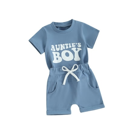 

Baby Boys Shorts Set Short Sleeve Letters Print T-shirt with Shorts