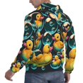 thumbnail image 2 of Men's Hoodie Pullover Casual Hooded Sweatshirt 3D, Cartoon Rubber Ducks Soap Bubbles Retro, 2 of 5
