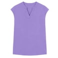 thumbnail image 6 of hlysgo Women's Cap Sleeve Tops V Neck Dressy Casual Blouses Summer Work Business Shirts Purple,XL, 6 of 6