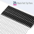thumbnail image 2 of Pack of 24 - Black Felt Tip Pens, Fast Dry, 0.7mm Point, Fine Point, Bible Journaling, Planner Markers, 2 of 9
