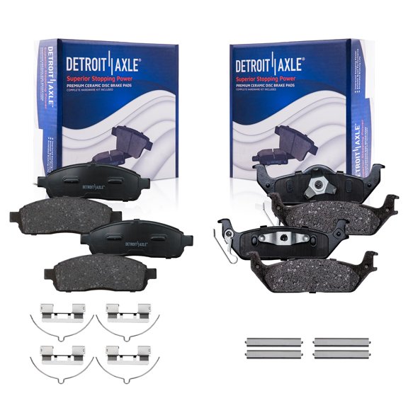 Detroit Axle - 4pc Brake Pads for 2009 Ford F-150 4 Front & Rear Ceramic Brake Pads Replacement