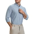 thumbnail image 4 of INSPIRE CHIC Men's Stripes Long Sleeved Button Down Business Dress Shirts L Light Gray, 4 of 6
