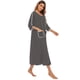 thumbnail image 2 of Qarigey Poliéster Mujer Vestido de noche Casual Cuello Manga larga Doble bolsillo Transpirable Home Office Robe Ropa de dormir Negro Type2 NO2, 2 of 6
