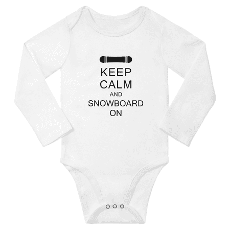 

Keep Calm and Snowboard On Funny Baby Long Sleeve Bodysuit Boy Girl Unisex (White 18-24M)